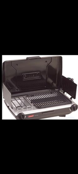 Coleman 2-in-1 Portable Camping Grill and Stove, Dual-Burner Propane with Adjustable Heat and 20,000 BTU Output