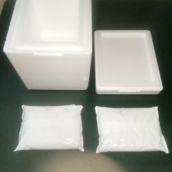 New 6 Pk Styrofoam Cooler w/2 Ice Pack  CASH