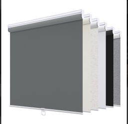 SUNOFF Blackout Cordless Roller Shades Blinds, 66" W × 72" H,Grey