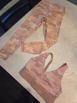 Fabletics tan camo set