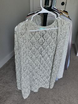 Maurices White Cardigan With Sequins - Women’s Size Small