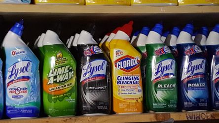 Lysol,Clorox,lime away toilet bowl cleaners $2.00