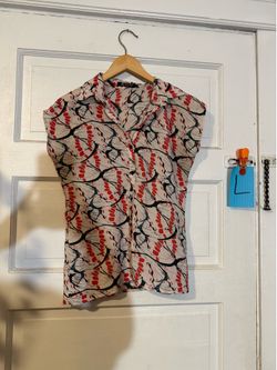 White patterned button down