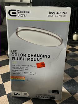 32” LED color changing flush mount