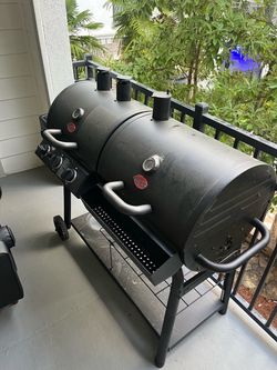 Grill, doubled sided, charcoal & propane