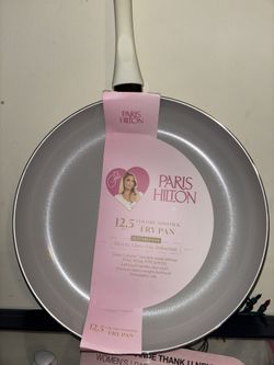 Paris Hilton 12.5 Inch White Ceramic Nonstick Frying Pa