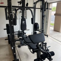 SMITH MACHINE/ PULLEY SYSTEM/ SQUAT RACK/ BENCH/ WEIGHTS/ BARBELL/ GYM EQUIPMENT/ FREE DELIVERY 🚚  