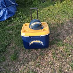 Charger  Ice Chest And  NFL Hard Hat GOOD  Con.