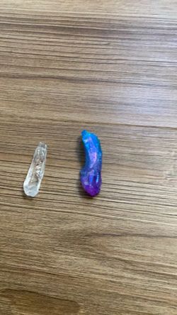 Raw Crystal and Aura Quartz Point Set