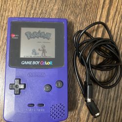 Pokemon Blue Nintendo Game Boy Color 1999 Authentic Trading Cable Switch RPg Pur