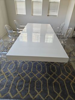 Dining Table and Acrylic Chairs