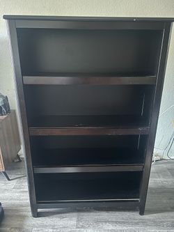Wooden Bookshelf 4 Tier Dark Brown