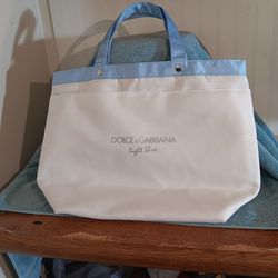 Large Dolce & Gabbana Light Blue Beach Tote Bag 