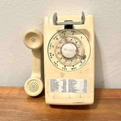 Vintage Off White Rotary Wall Phone