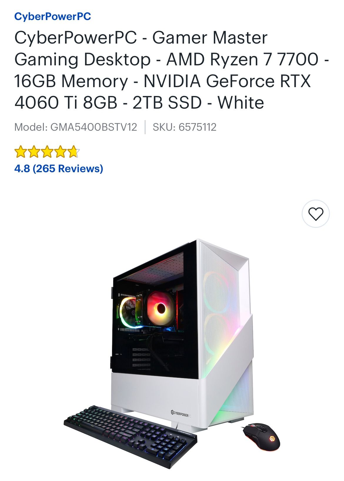 Reyzen 7700 Cyperpower Gaming Pc Still In Plastic
