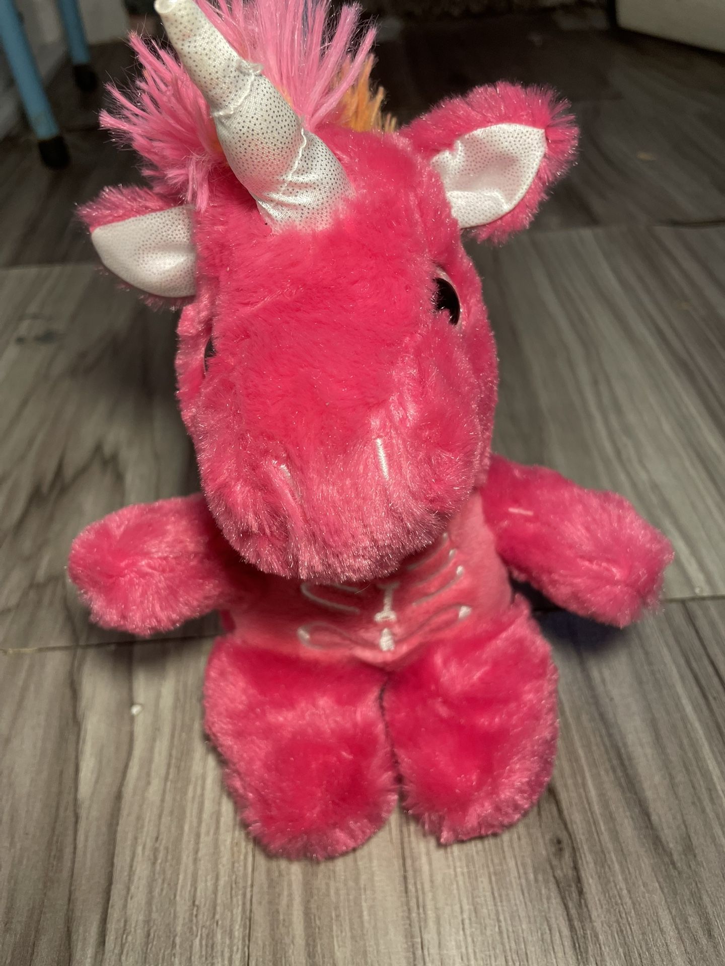 Fuzzy Hot Pink Plush Unicorn