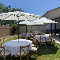 Tables Chairs Canopy Umbrellas 