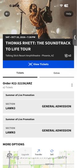 2 GA Thomas Rhett Tickets (PHX)