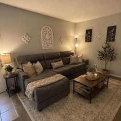 Canyon Gray 98'' Power Reclining 3 Piece Left Arm Facing Chaise Sectional