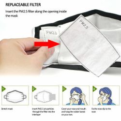 Cotton Face Mask With Filters Washable Reusable Activated Carbon respirator