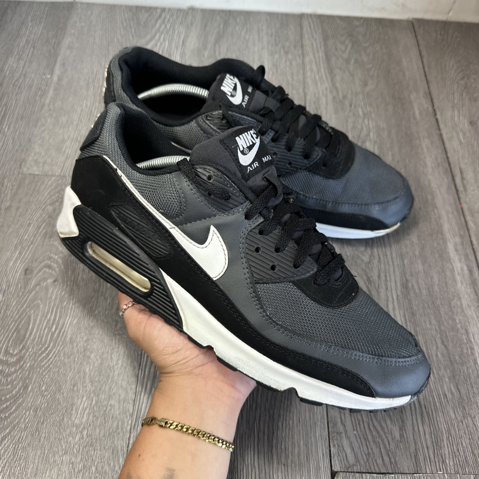 Nike Air Max 90 Low Black White Mens Size 12 CN8490-002 Athletic Sneaker Shoes