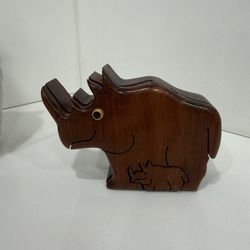 Rhino Puzzle Box Signed by the artist