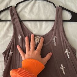 Sequin Cross Tank top