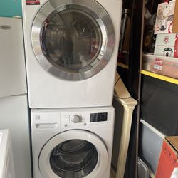 Kenmore and lg Washer and gas dryer Stackable W27 D31 H78 Washer 4.5 cu ft Dryer 7.3 cu ft 3 months warranty parts and labor only I can accommodate de