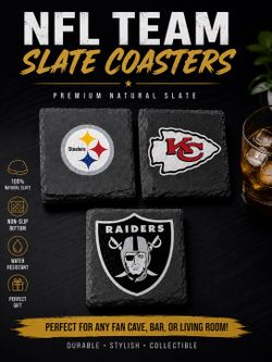 Premium Slate Coasters Set of 4