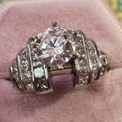 4.50 carat platinum real diamond ring lab & natural