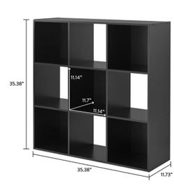 **9-Cube Black Storage Shelf – Like New**