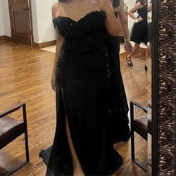 Elegant Black Off-Shoulder Evening Gown