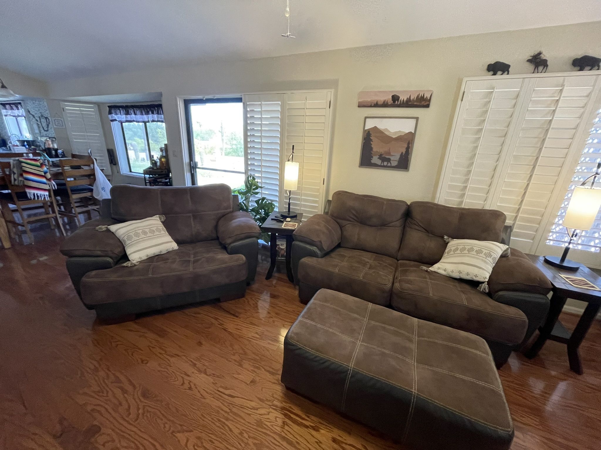Over side Chair, Loveseat And Ottoman