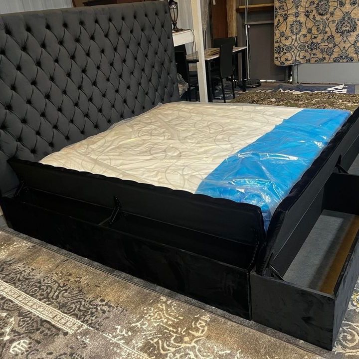 Queen $579/King $629! Velvet Storage Platform Bed New In Box Delivered Today 