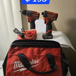 M12 FUEL 12-Volt Lithium-Ion Brushless Cordless Hammer Drill and Impact Driver Combo Kit w/2 Batteries and Bag (2-Tool)