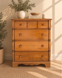 Golden Hearth • Four-Drawer Tall Wood Dresser