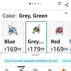 Aosom Dog Bike Trailer 2-in-1 Pet Stroller with Canopy and Storage Pockets