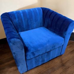 New Oversized Royal Blue Plush Ultra Soft Accent Chair