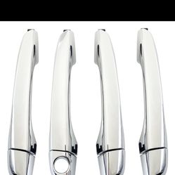 Chrome Exterior Door Handle Compatible with 2017-2020 Elantra Sedan - w/o Smart Entry System Set of 4