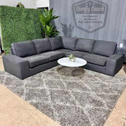 🛋️ Small Symmetrical Charcoal Sectional Sofa(Delivery Available!! )