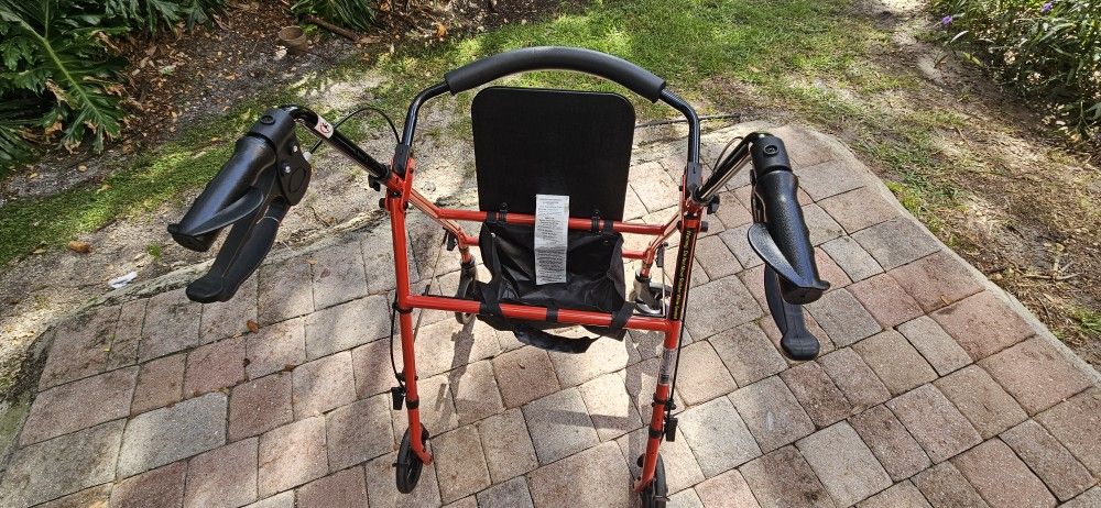 Foldable Walker With Seat And Storage