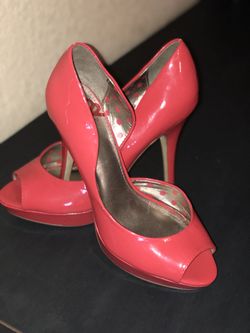 Hot pink/Coral heels (Fergie) 9.5 - NEW!