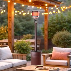 Sundara 48,000 BTU Bronze Propane Standing Patio Heater with Wheels $129.99