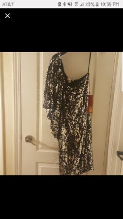 New Silver Party Glam Dress $199