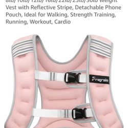 New Pink Weighted Vest 25lb