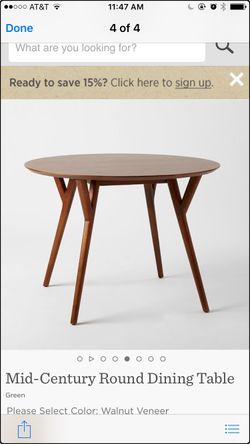 West Elm Mid Century Round Dinning Room Table