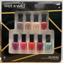  wet n wild nail color mini polish gift set 9 piece deck your nails New In Box
