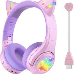 BRAND NEW Kids Bluetooth Wireless & Wired Headphones With LED Light Up