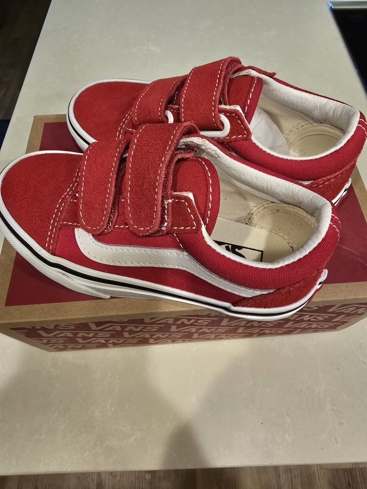 Vans Little Kids Old School V Shoes Red
