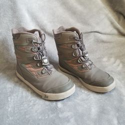 Merrell Snow Bank Big Kid Gray Camo Sz 4M Boots Combat Waterproof 